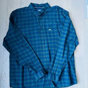 Lacoste Men's Checkered Shirt in Navy and Forest